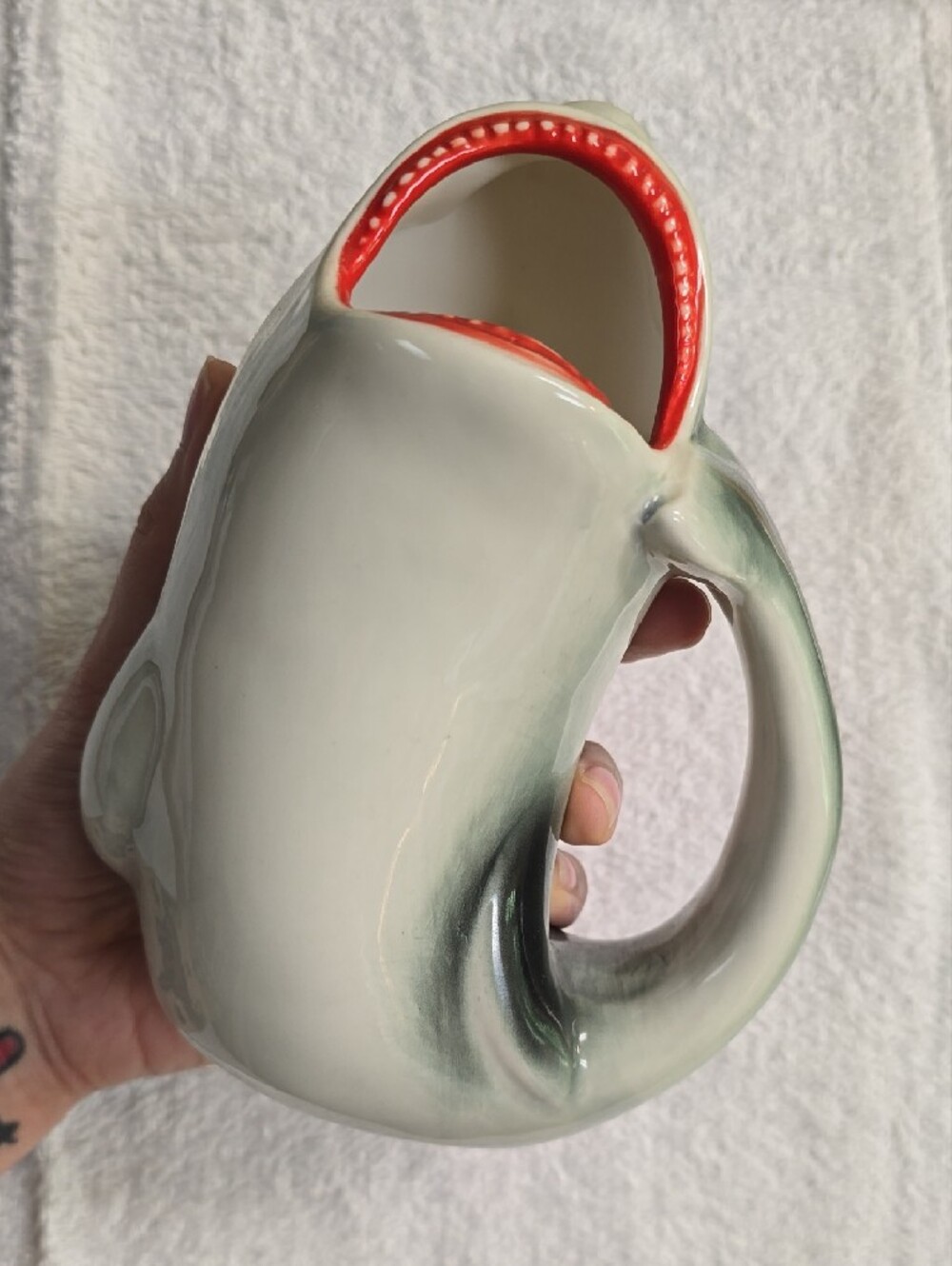 Ceramic Shark Tiki Glass Or Vase - Picture 3 of 11